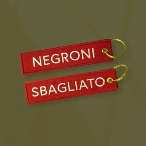Negroni Sbagliato Flight Tag Keychain Red